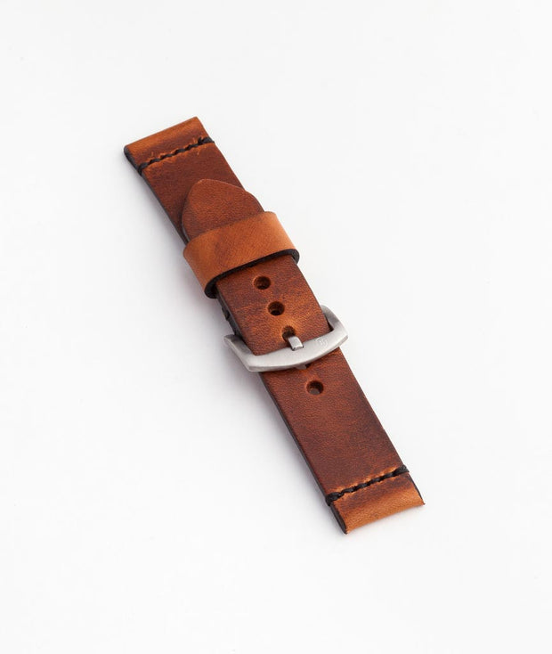 Lug Stitched Watch Strap with English Tan Dublin Leather